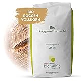 Bio Roggen-Vollkorn-Mehl 25kg | Hochwertiges Mehl - gentechnikfrei und...