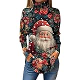 Weihnachtshemd für Frauen Weihnachtsmann Weihnachtsbaum Grafik T-Shirt...