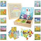 UieaMsio Kreatives Pilz-Nagel-Puzzle aus Holz, Mosaik-Steckspiel,...