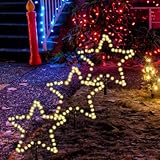 SALCAR 2m Weihnachtsbeleuchtung Außen, 3er 45cm 150LED Stern...