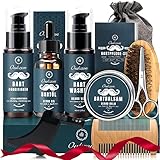Bartpflege Set für Männer, Oukzon 10 in 1 Hochwertig Bart Geschenk für...