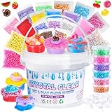 Thedttoy Crystal Slime Set, 500 ml DIY Clear Schleim Kinder Set mit 26...