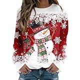 Weihnachtspullover Damen Weihnachten Pullover Weihnachts Sweatshirt mit...