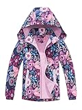 NATUST Mädchen Gefütterte Regenjacke Kinder Winddicht Übergangsjacke...
