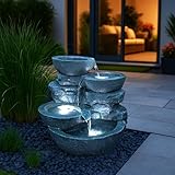 Zimmerbrunnen groß mit LED Beleuchtung Gartenbrunnen Innen und Außen...