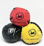 Juggle Pro - 3er-Set klassische Footbags aus Ultra-Wildleder und...
