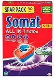 Somat All in 1 Extra Spülmaschinen Tabs (90 Tabs), Geschirrspül Tabs für...