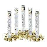 Relaxdays 5 x Party Popper 40 cm im Konfettikanonen Set, Konfetti Bombe...