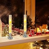 Timer entfernt von falschen Kerzen | silbergraues Glas | flackernde Kerze...