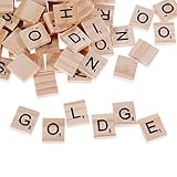 GOLDGE 100 Stück Scrabble Buchstaben Holz Buchstabe Fliesen zum Spielen,...