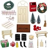 Zfseyuh Weihnachtswichtel Zubehör Set 68 Stück Weihnachtsdeko Elfentür...