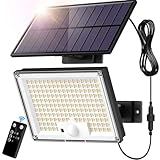 SIGRILL Solarlampen mit Bewegungsmelder 172LED , Solar Strahler IP65...