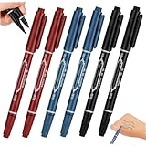 6 Stück Tattoo-Marker für die Haut, doppelköpfiger Henna-Stift mit...