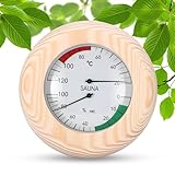 ALLOMN Sauna Thermometer Hygrometer, 2 in 1 Holz Digital Thermo-Hygrometer...