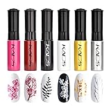 6 Farben Nagellack Set bunter metallische farbe glitzer Stempeln polnischen...