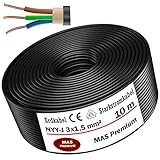 5m bis 170m NYY-J 3x1,5 mm² Erdkabel Starkstromkabel Elektrokabel Ring zur...