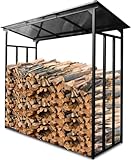 WIELS® Kaminholzregal außen 185x70x185cm, Brennholzregal außen XXL,...