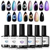 Modelones Cat Eye Gel UV Nagellack Set 6 Farben mit Magnet Magnetisch 9D...