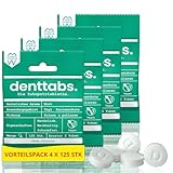 Denttabs Zahnputztabletten Minze fluoridfrei 4 x 125 Stck. für 8 Monate....