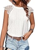 GORGLITTER Bluse Damen Elegant Sommer Bluse Mit Spitze Bluse Mit Schleife...