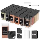 Homhut Gewürzgläser Eckig Set Mit Deckel [24x 120ml], Stabiler Plastik...