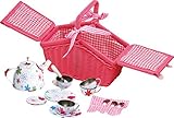 small foot Picknickkorb 'Bunte Blumen' aus Rattan in Pink, mit...