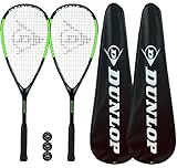 Dunlop Hypermax Ultimate Squashschläger Twin-Set, inkl. vollständiger...