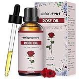 Migcaput Rosenöl Ätherisches Öl 100ml,100% Reine Natürliche Rose Oil...
