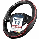 Upgrade4cars Lenkradbezug Rot Schwarz in Leder-Optik | Lenkradhülle...