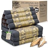 livasia Thaikissen 3 Auflagen Thaiseide - 175x55x8cm - Dreieckskissen mit...