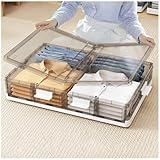 SJWJWOO Unterbett Aufbewahrungsbox mit Rollen Transparente mit Geteiltem...