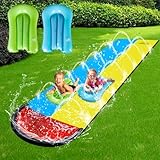 DAJASD Wasserrutsche Garten für Kinder, 6.1*1.4M Aufblasbare Wasserrutsche...