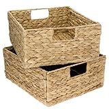 HMF Aufbewahrungskorb, Korb geflochten aus Wasserhyazinthe Seegras | 2er...
