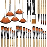 Linkstyle Künstlerpinsel Set, 32-teiliges Pinselset Acryl Aquarell Öl,...