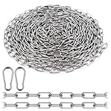 Edelstahlkette Meterware,10m Metallkette mit 2 Karabiner Stahlkette, Kette...