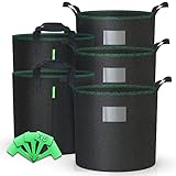 VOUNOT 5 Stück Pflanzsack 30L aus Vliesstoff, Pflanztasche mit...