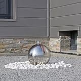 CLGarden Edelstahl Springbrunnen ESB9 poliert Kugelbrunnen Set mit LED...