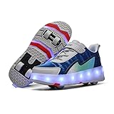 FebTzadik Kinder-Sneaker mit LED-Rädern, 4-Rad-Skateboard-Schuhe,...