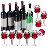 TOYANDONA 18 Stück Miniatur Wein Glasflaschen Set mit Kleinen Roten...