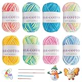 Acrylgarn zum Stricken, 8 Stück Mehrfarbiges Knitting Yarn Häkelgarn,...
