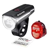 SIGMA Fahrradbeleuchtung Set Aura 60 USB/Nugget II | StVZO zugelassenes,...