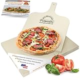 PIMOTTI Pizzastein 3cm Pizzastein für Backofen Brotbackstein aus echtem...