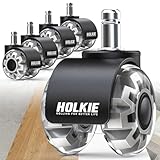 HOLKIE Bürostuhl Rollen 11mm 5er Set Grau Gummi Rollen für Bürostühle...