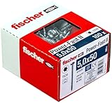 fischer PowerFast II PTF 5,0 x 50, Spanplattenschraube (100 Stk.) mit...