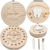 Zahnbox Holz Milchzähne Box,Zahnbox Zahndose für Milchzahndose Aus...