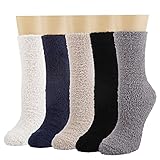 HIALTODAY 5 Paar Kuschelsocken Damen, Flauschige Bettsocken aus...