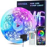 HOVVIDA LED Strip 10M, 1x10M, 30 LEDs/Meter, RGB LED Streifen, 300 LED, APP...