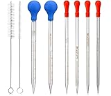 6 Stück Glas Pipetten 0.5ml 1ml 2ml 3ml 5ml 10ml Tropfpipetten,Measuring...