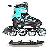 2in1 Inlineskates/Schlittschuhe Nils Extreme Lucky Schwarz/Blau ABEC7 Gr....