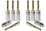 POPPSTAR 8x Hohl Bananenstecker (bis 6mm², 24k vergoldete Kontakte, 4x...
